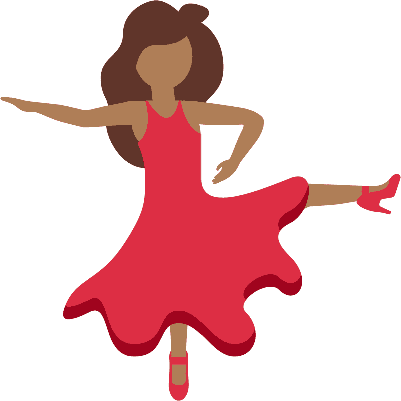 Graceful Dance in a Red Dress PNG