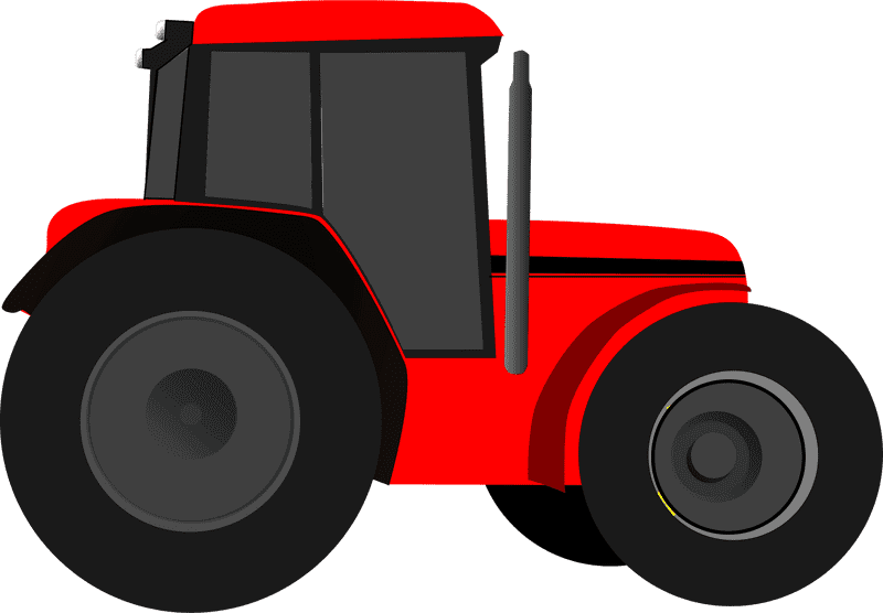 Classic Red Farm Tractor Design PNG