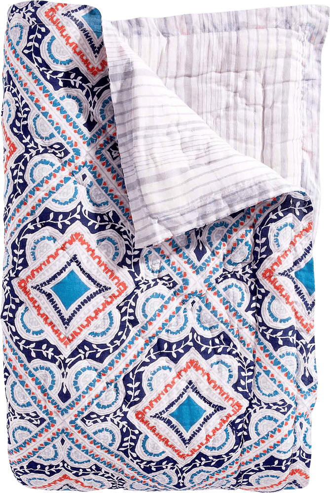Colorful Elegance Quilt Blanket for Cozy Living PNG