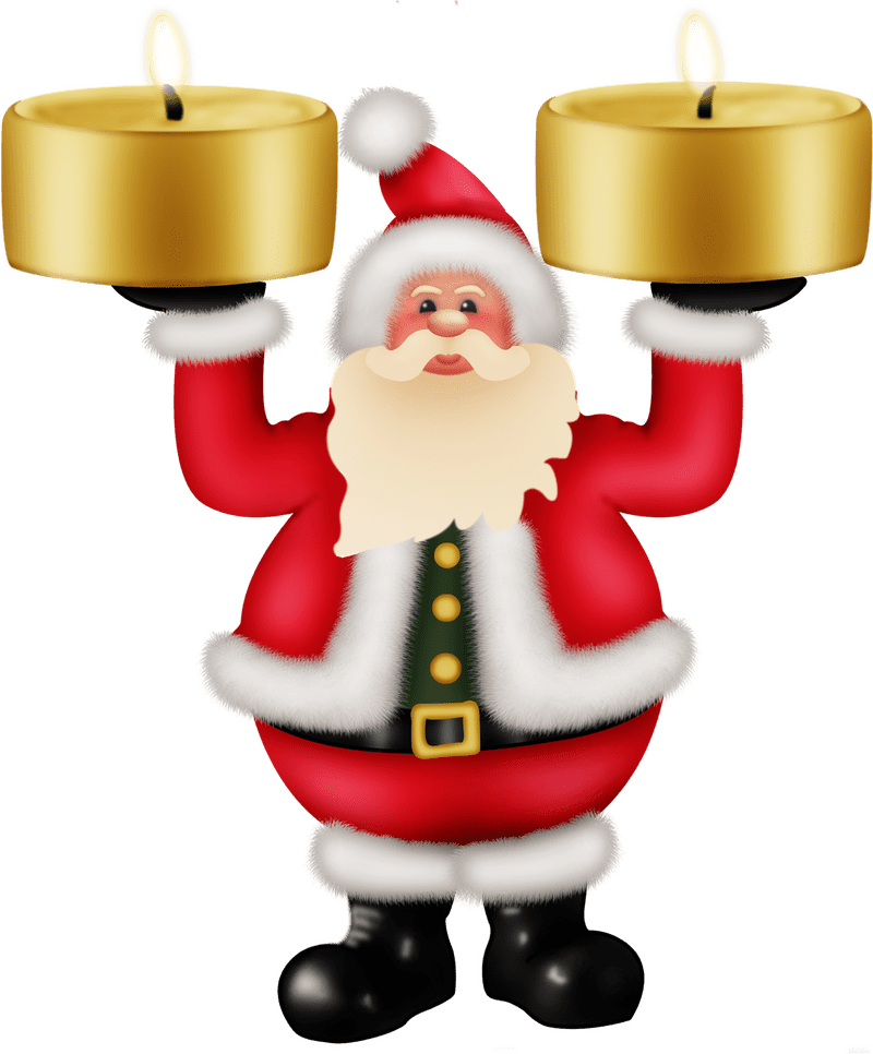 Santa's Festive Candle Holders PNG