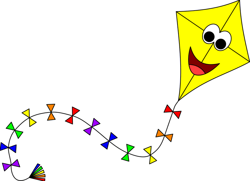 Joyful Kite with Colorful Tails PNG
