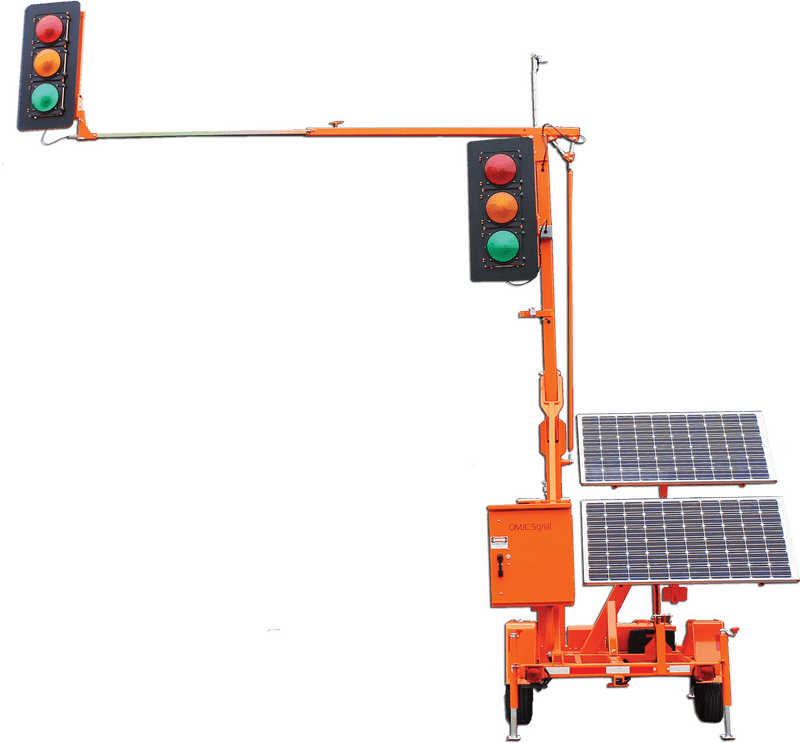 Solar Panel Traffic Control Signal System PNG