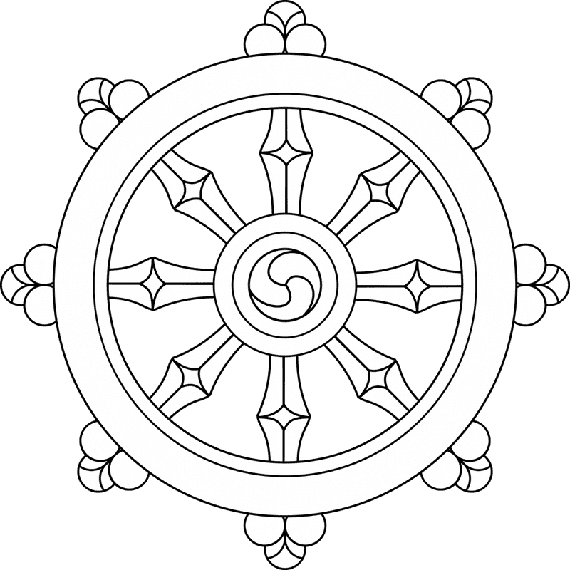 Buddha's Wheel of Dharma and Enlightenment PNG