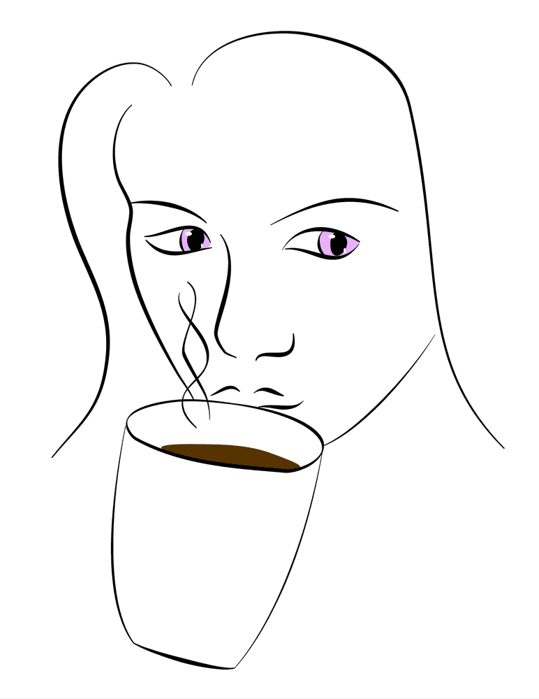 Coffee Beans and Contemplation PNG