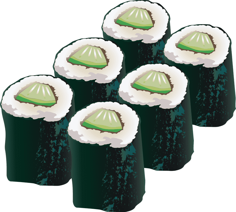 Sushi Rolls of Delightful Freshness PNG