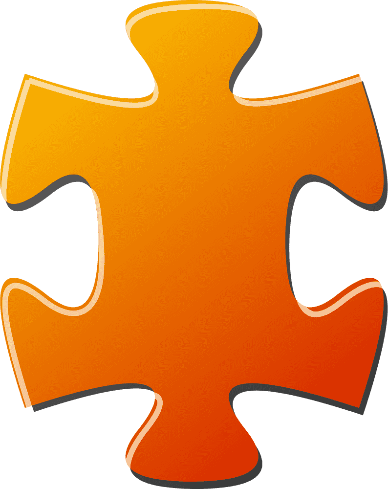 Bright Orange Jigsaw Pieces for Creative Minds PNG