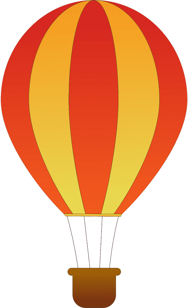Vibrant Adventure in a Hot Air Balloon PNG
