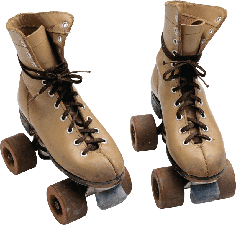 Vintage Paint Roller Skate Design PNG
