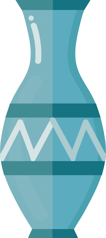 Elegant Blue Tribal Vase PNG