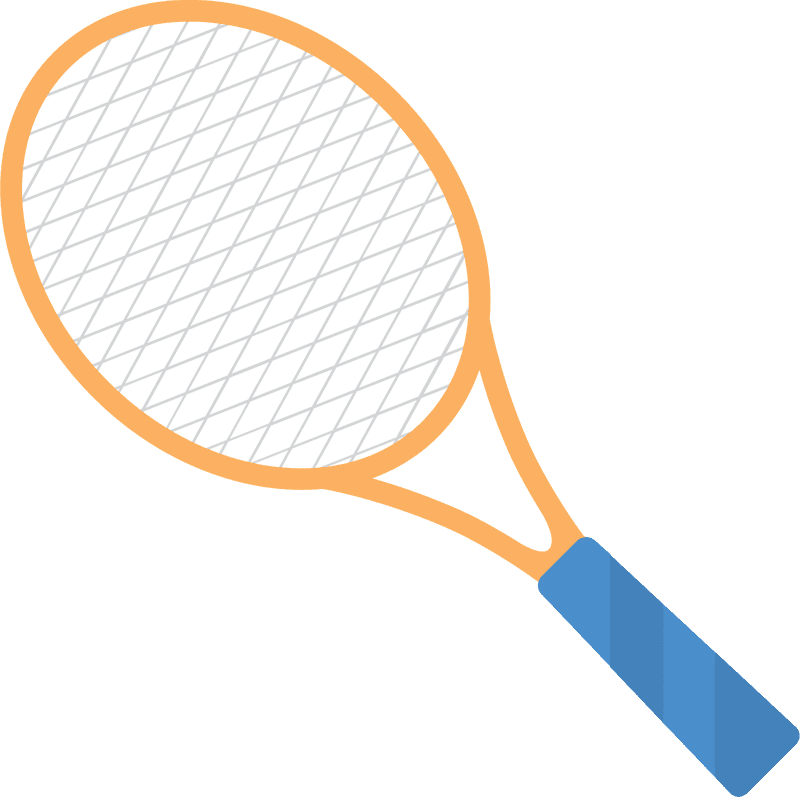 Essential Orange Tennis Racket Design PNG