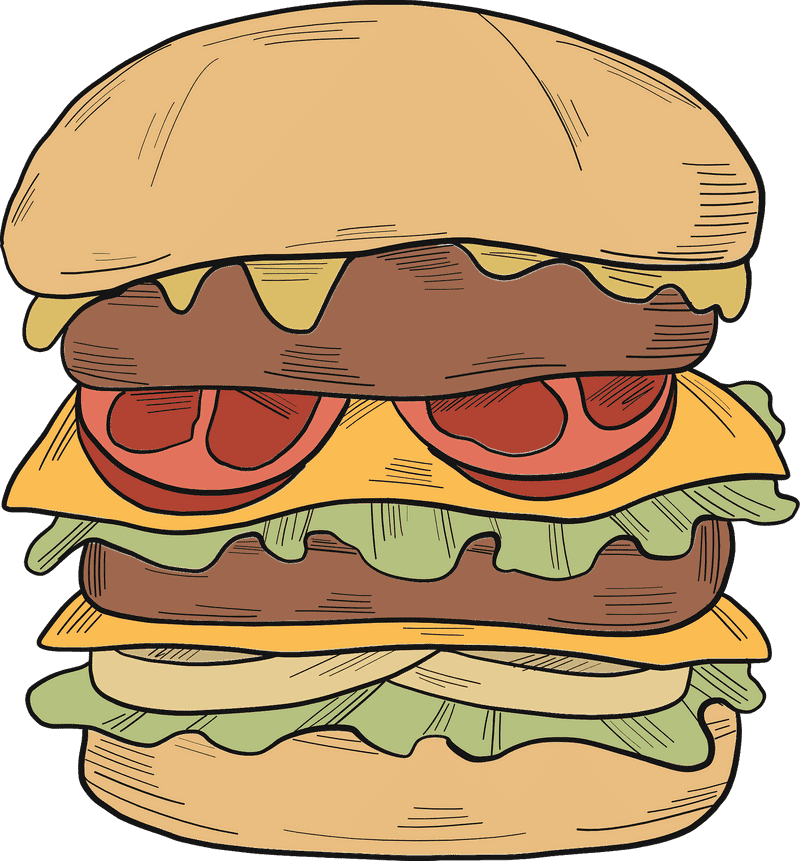 Ultimate Layered Burger Delight PNG