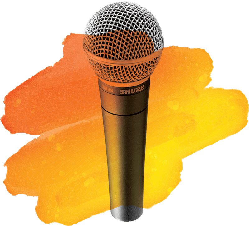 Dynamic Voice Microphone with Vibrant Sound PNG