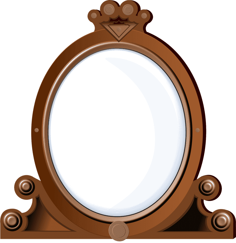 Elegant Vintage Mirror Frame Design PNG