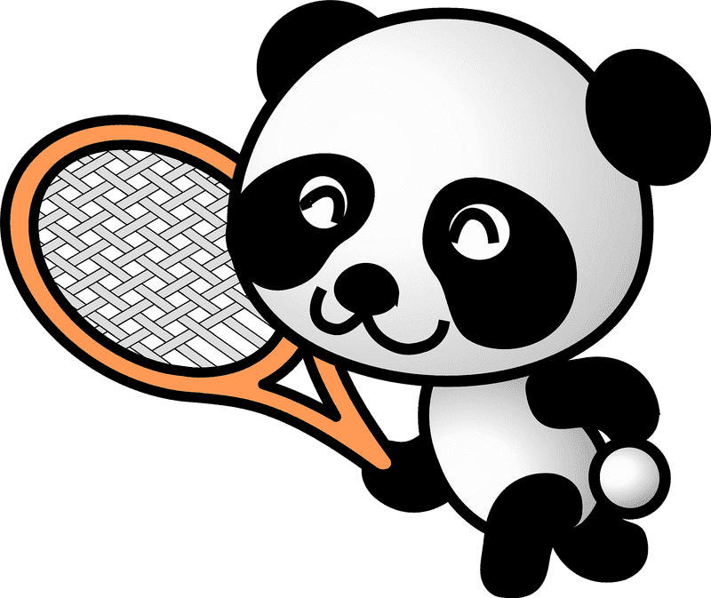 Tennis Panda The Charming Court Champion PNG