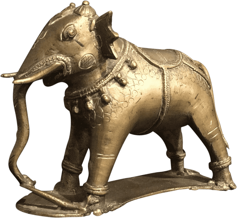 Majestic Bronze Sculpture of an Elephant PNG