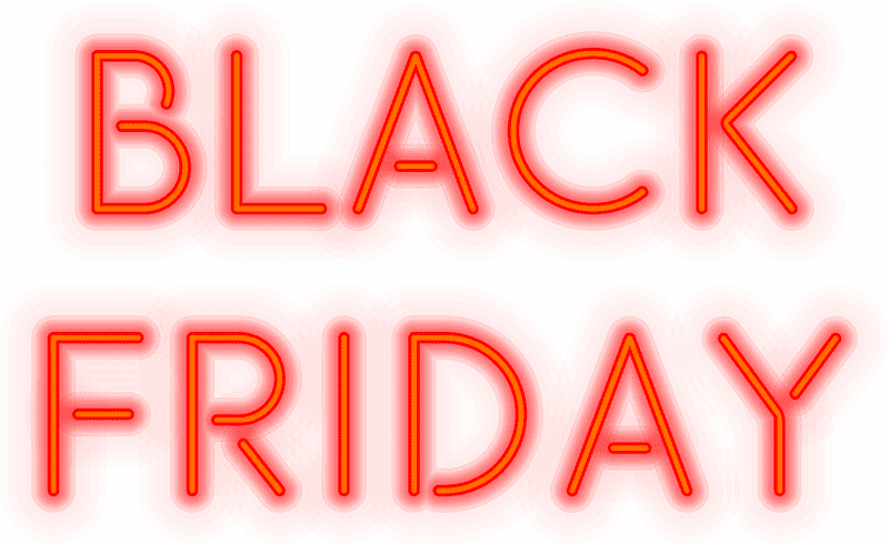 Vibrant Black Friday Postcard Invitation PNG