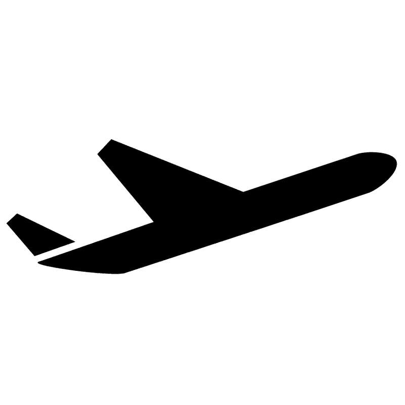 Sleek Silhouette of an Airplane in Flight PNG