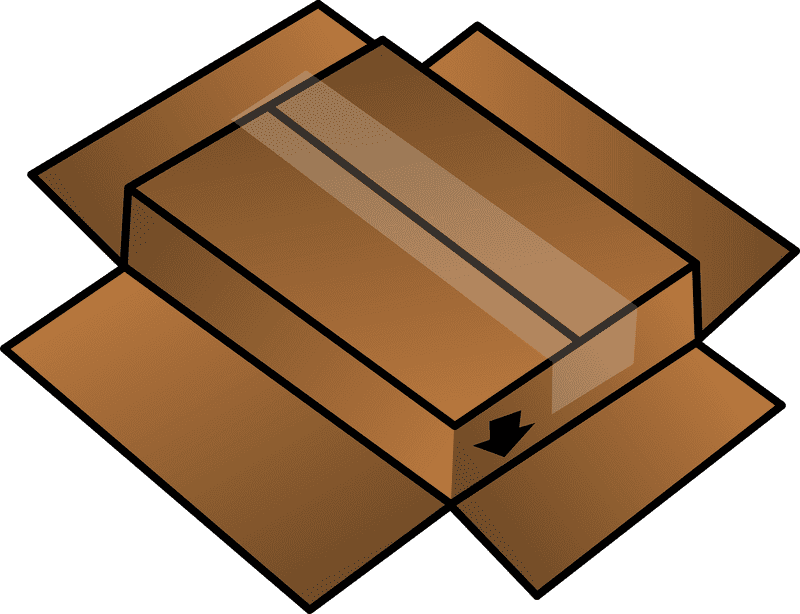 Open Brown Shipping Box with Lid PNG