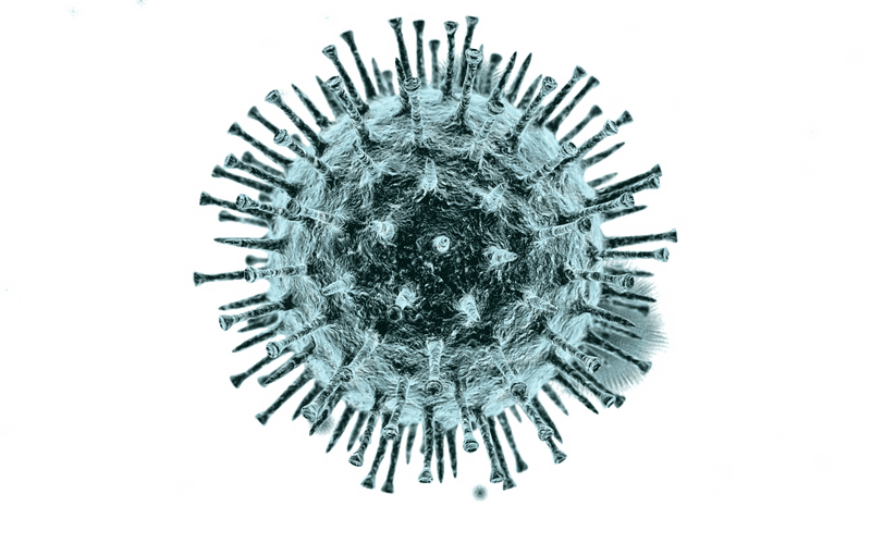 Luminescent Virus Structure Under Microscope PNG