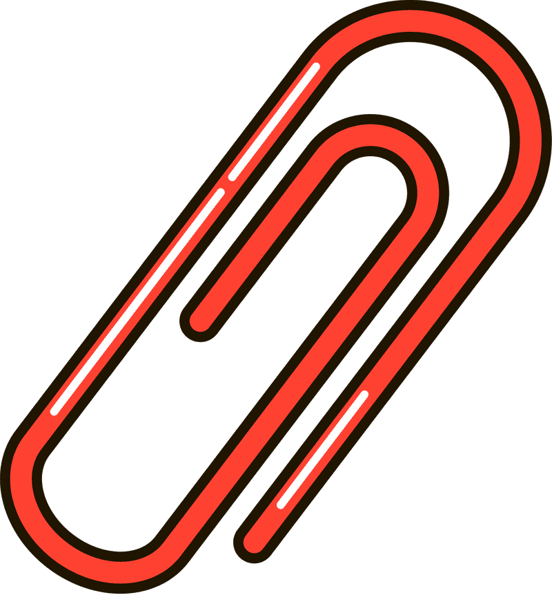 Vibrant Paperclip Design in Bold Outline PNG