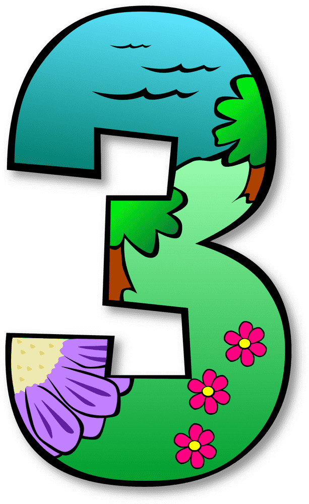 Colorful Number Pad with Nature Landscape PNG