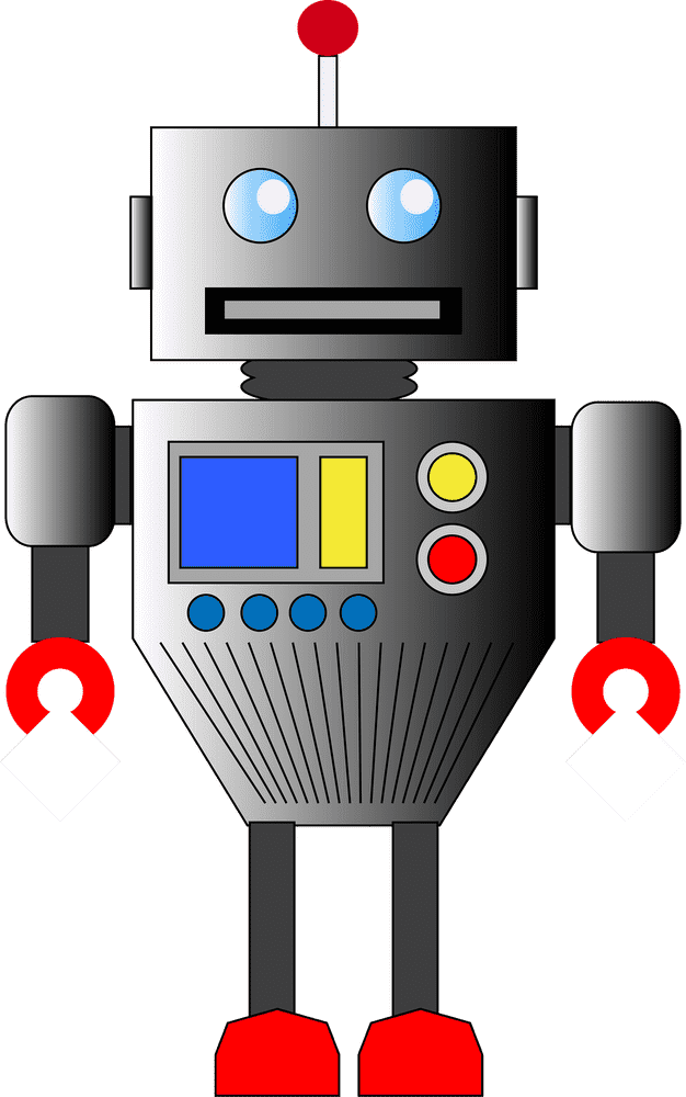 Industrial Robot with Colorful Control Panel PNG