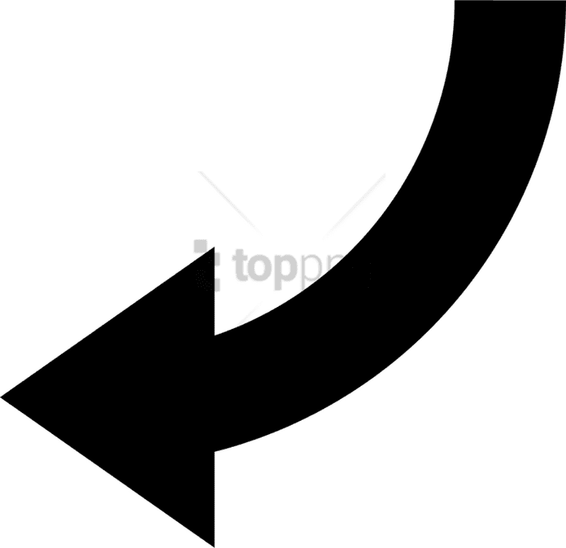 Curved Arrow Pointing Left Direction PNG