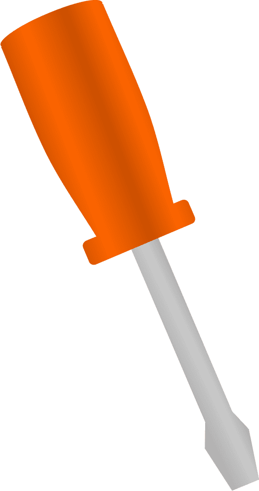 Vibrant Orange Handled Screwdriver Design PNG