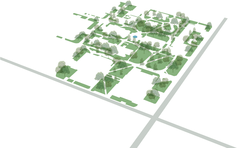 Serene University Campus Landscape Overview PNG