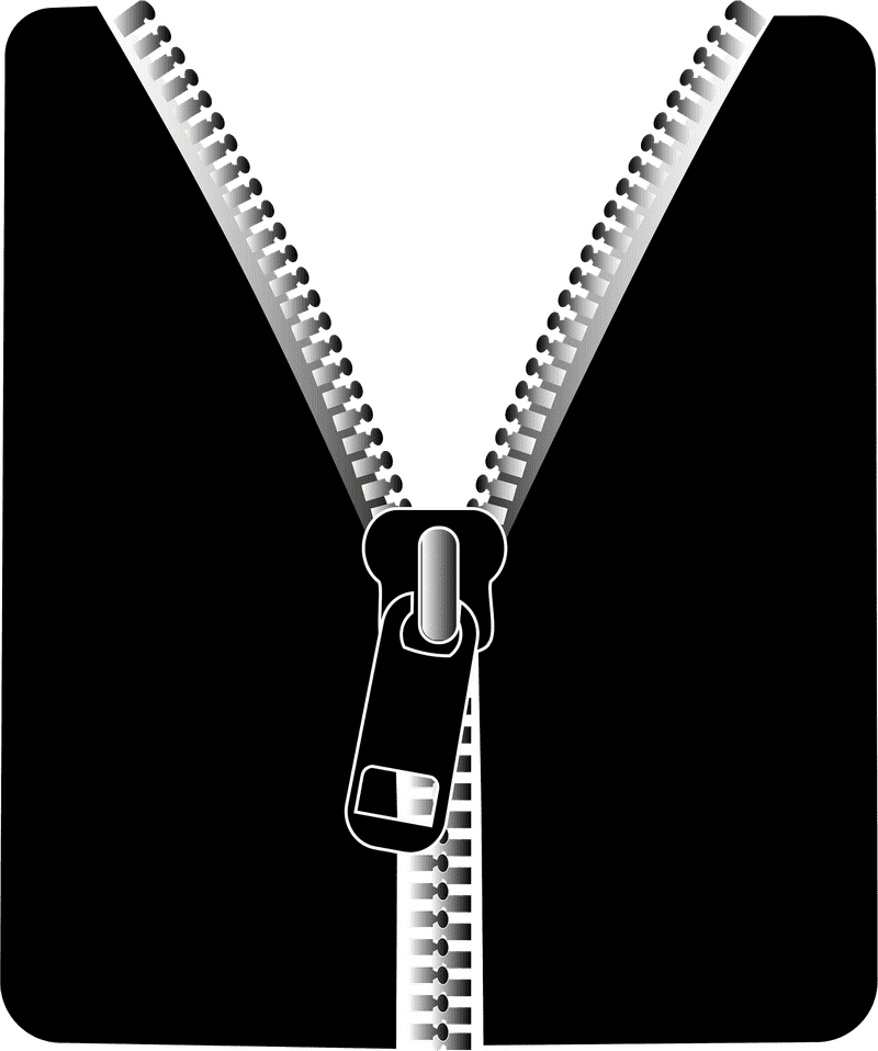 Stylish Black Jacket Zipper Design PNG