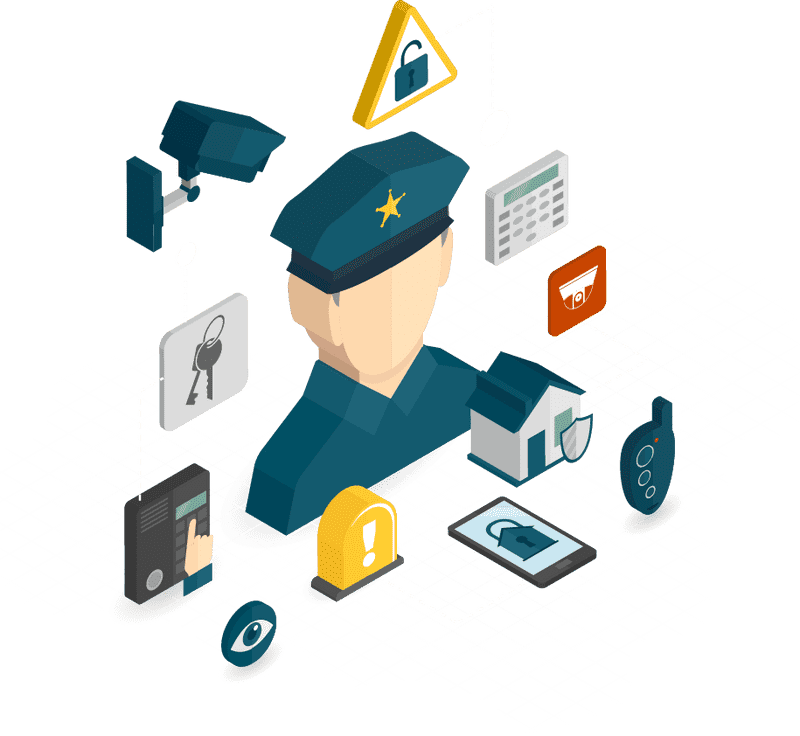 Enhanced Security Lock with Surveillance Integration PNG