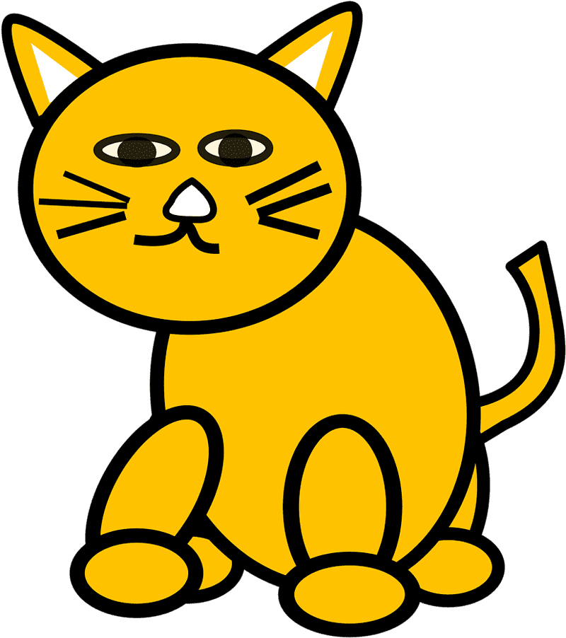 Cheerful Yellow Cat with Playful Expressions PNG