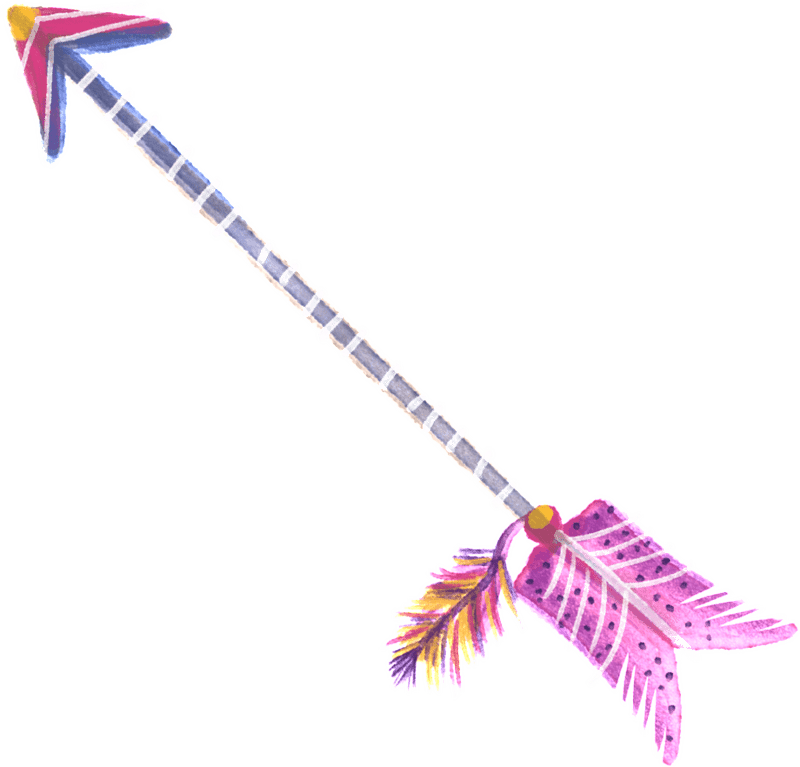 Colorful Feathered Arrow of Playful Adventure PNG