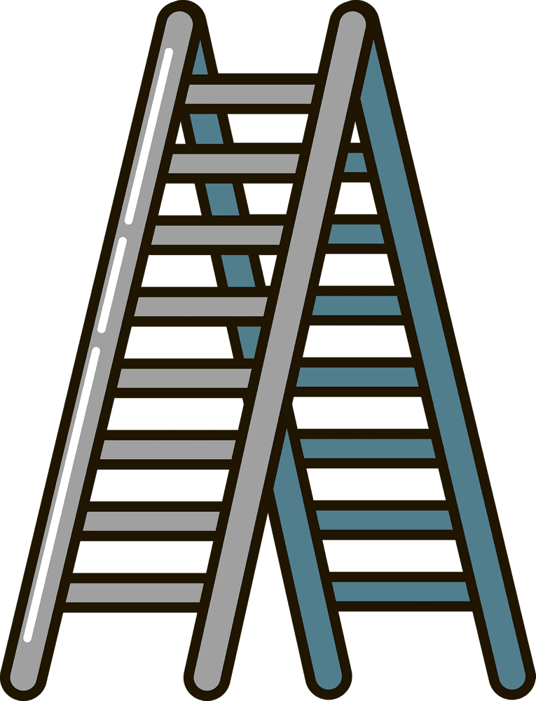 Versatile Folding Ladder for Every Task PNG