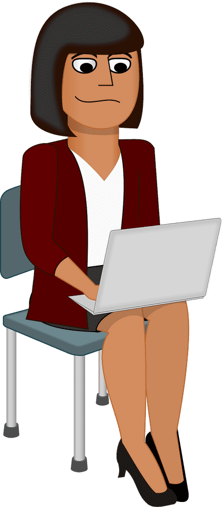 Focused Professional Using a Laptop PNG