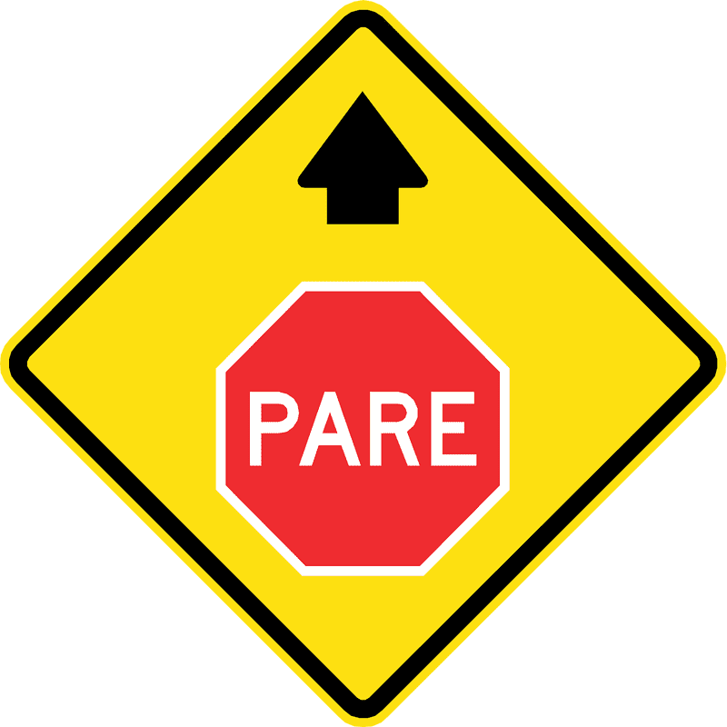 Caution Sign Stop Ahead PNG