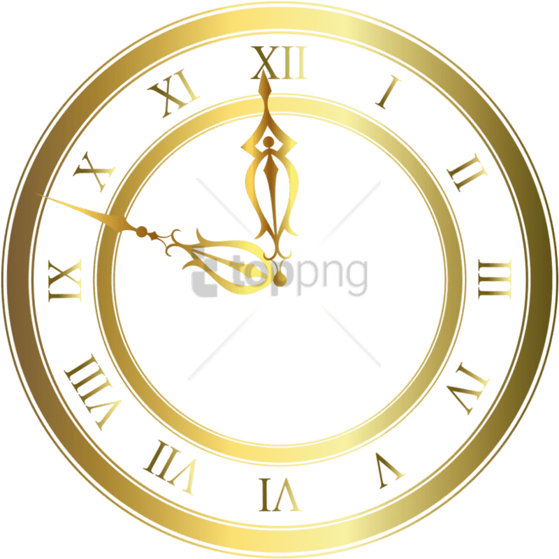 Elegant Golden Clock of Time PNG