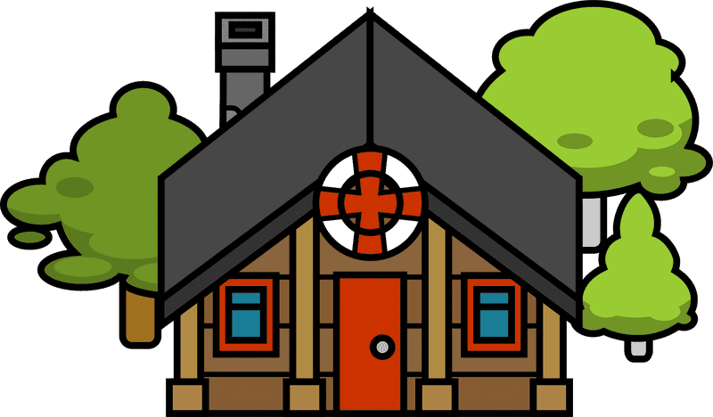 Cozy Cottage House Surrounded by Trees PNG