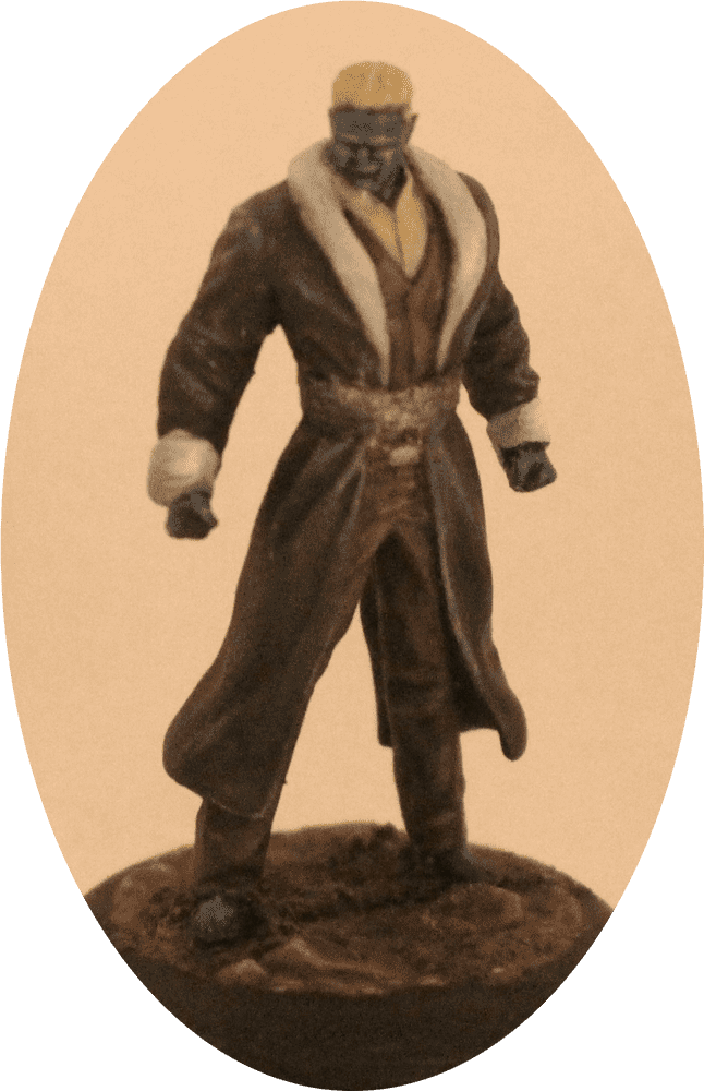 Majestic Blue Warrior Figurine in Elegant Attire PNG