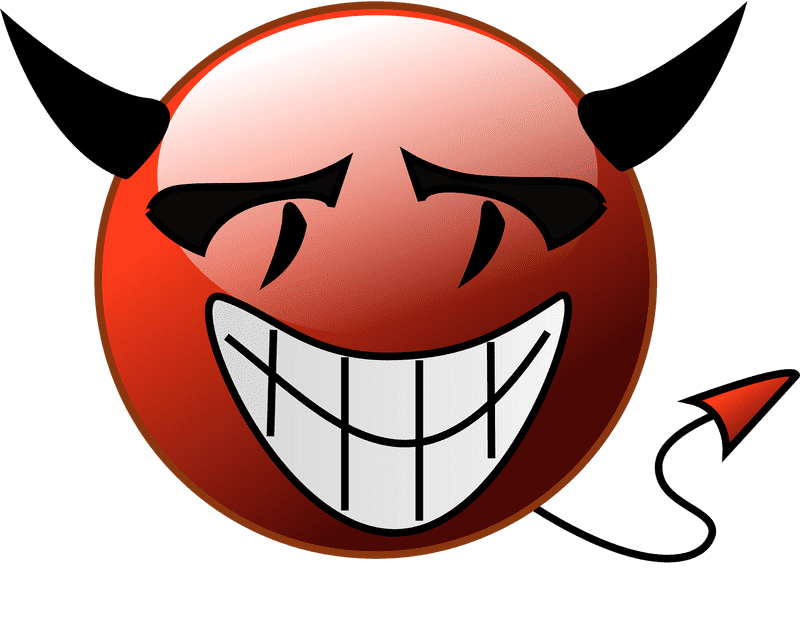 Evil Grin Emoticon of Mischief PNG