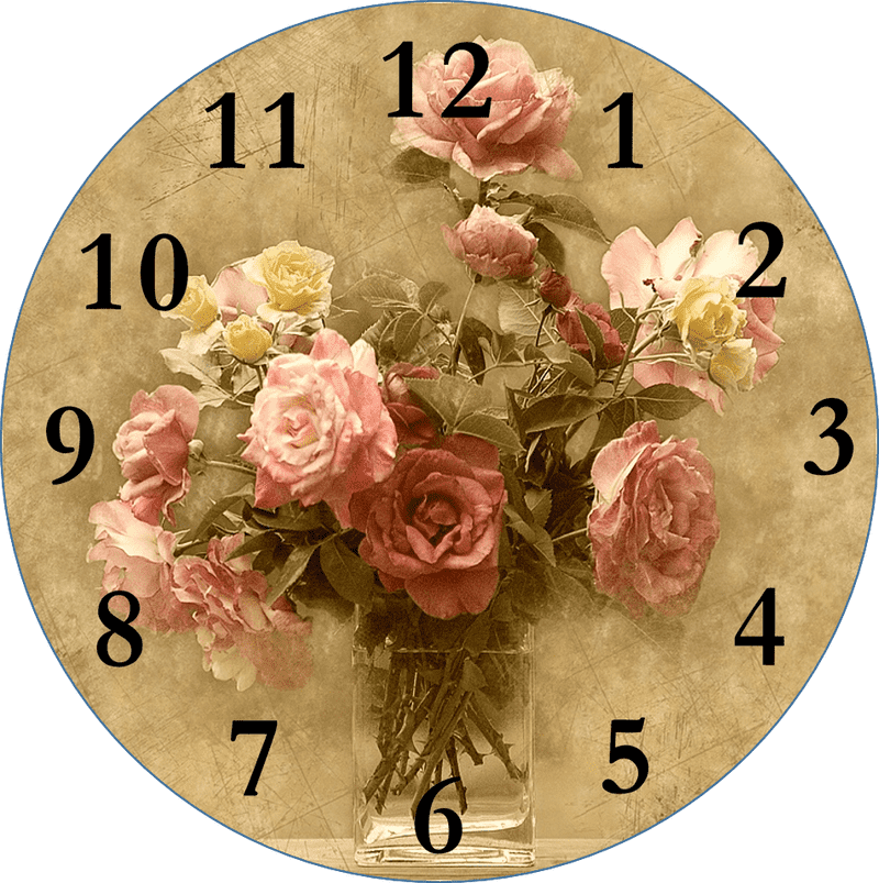 Floral Time A Beautiful Clock Arrangement PNG