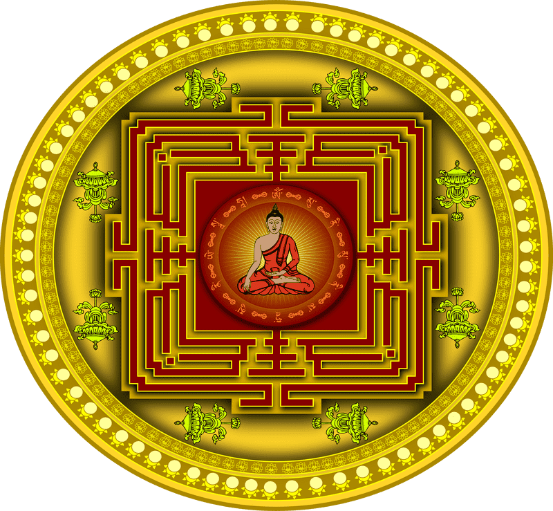Radiant Buddha Mandala of Enlightenment PNG
