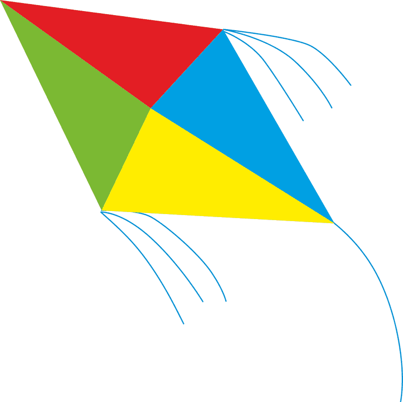 Vibrant Rainbow Kite Delight PNG