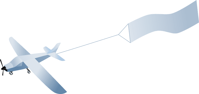 Airplane Towing a Sky Banner PNG