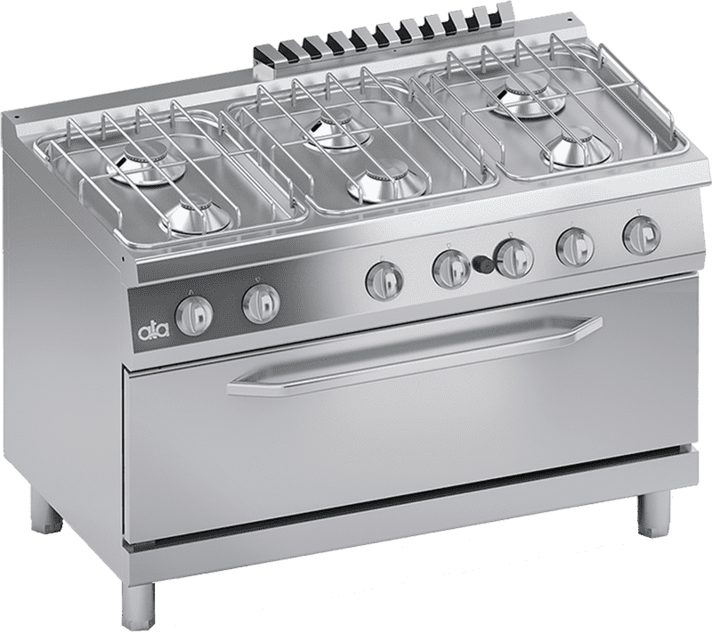 “Professional Three-Burner Gas Stove with Oven” PNG