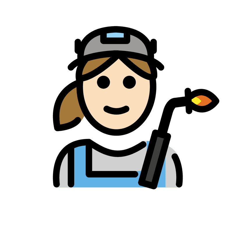 Skilled Factory Worker with Welding Torch PNG