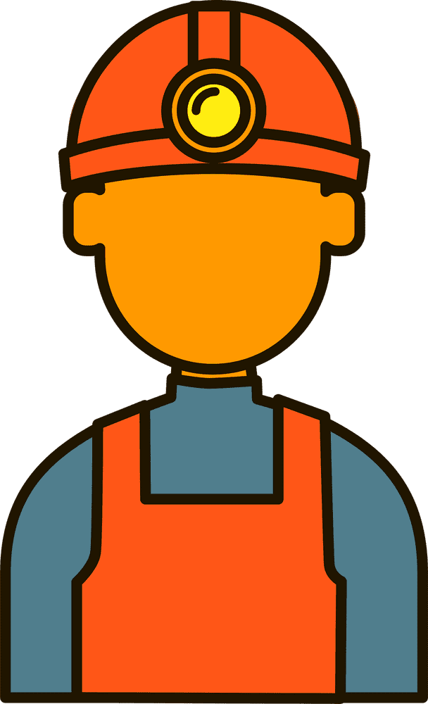 Coal Miner in Safety Gear PNG