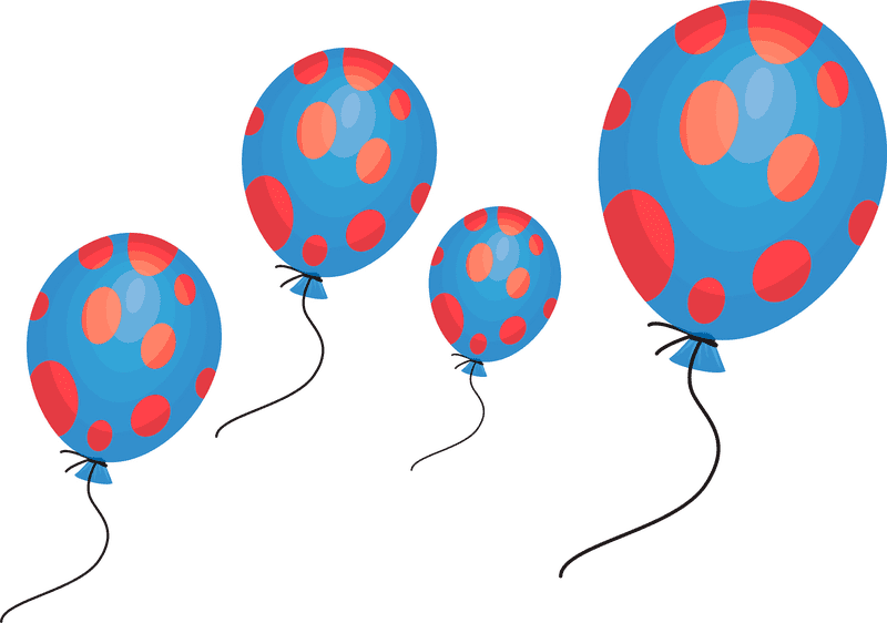 Cheerful Blue Balloon Extravaganza PNG