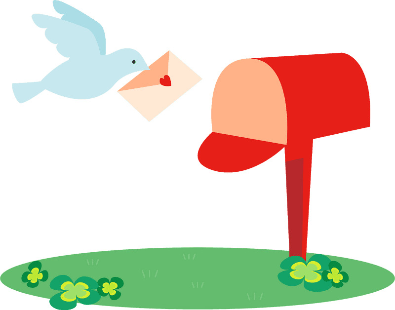 Friendly Mailbox with Love Letter Delivery PNG
