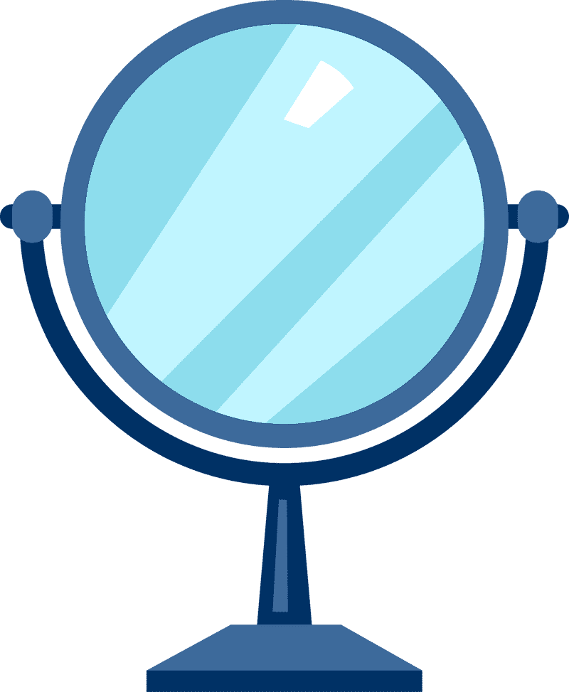 Elegant Round Mirror Frame Displaying Reflection PNG